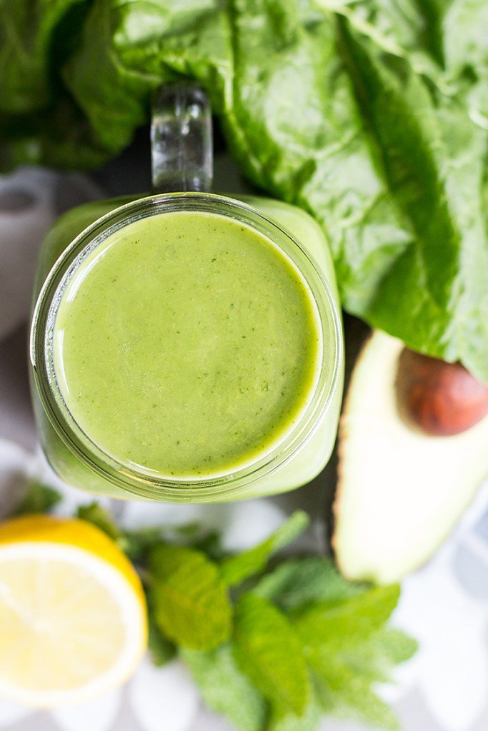 Immune boosting avocado and mint green smoothie